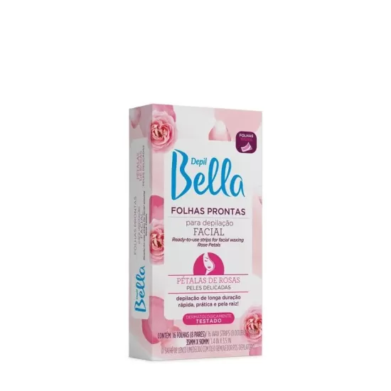 Folhas Prontas Facial Pétalas de Rosas Depil Bella - 16 folhas Folhas Prontas Facial Pétalas de Rosas Depil Bella - 16 folhas