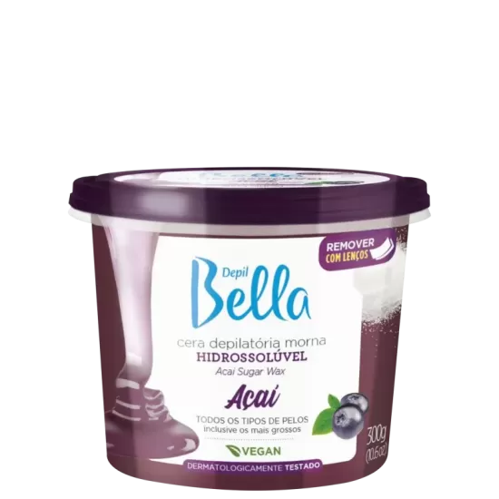 Cera Hidrossolúvel Açaí Depil Bella 300g Cera Hidrossolúvel Açaí Depil Bella 300g