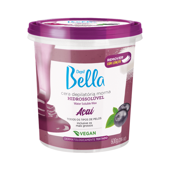 Cera Hidrossolúvel Açaí Depil Bella 600g Cera Hidrossolúvel Açaí Depil Bella 600g