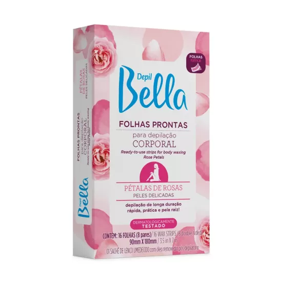 Folhas Prontas Corporal Pétalas de Rosas Depil Bella - 16 folhas Folhas Prontas Corporal Pétalas de Rosas Depil Bella - 16 folhas