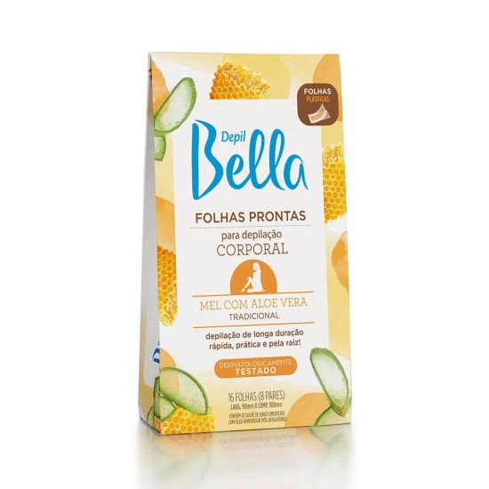 Folhas Prontas Corporal Mel Depil Bella - 16 folhas Folhas Prontas Corporal Mel Depil Bella - 16 folhas