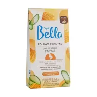Folhas Prontas Facial Mel Depil Bella - 16 folhas